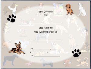 puppy birth certificates newdogbackgroundblanknofoillandsa