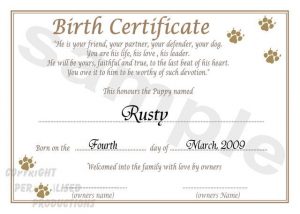 puppy birth certificates dogcert