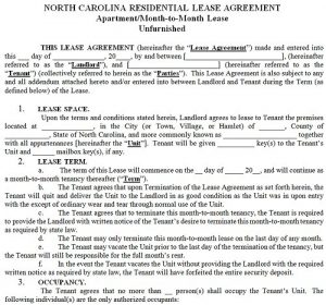 purchase agreement sample north carolina