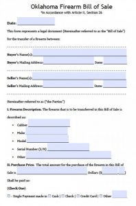 purchase order forms oklahoma firearm bill of sale form x