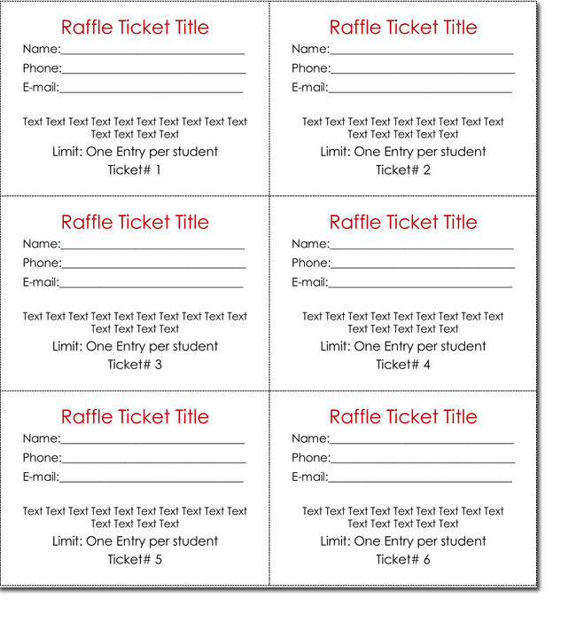 raffle tickets template