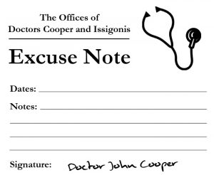 real doctors note blank