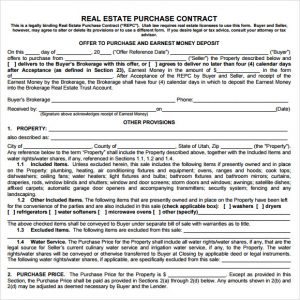 real estate contract real estate purchase contract template
