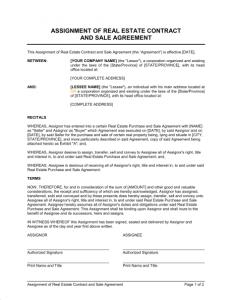real estate contracts assignment of real estate contract and sale agreement template throughout real estate sales contract template