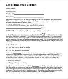 real estate contracts printable simple real estate contract template free