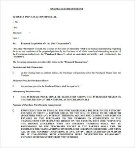 real estate letter of intent free printable letter of intent template share purchase download