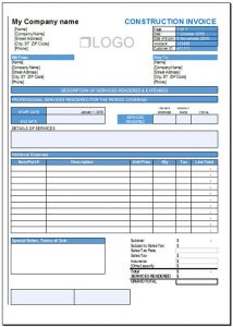 receipt template free construction invoice template