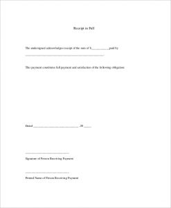 receipt template pdf legal receipt of payment