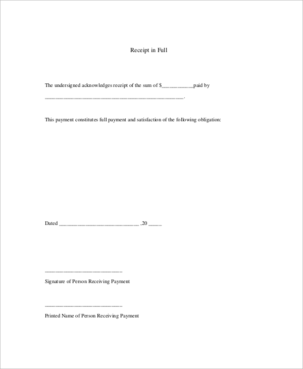 receipt template pdf