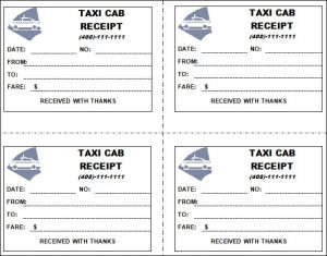 receipt template pdf taxi receipt image