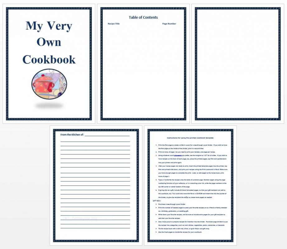 recipe book template