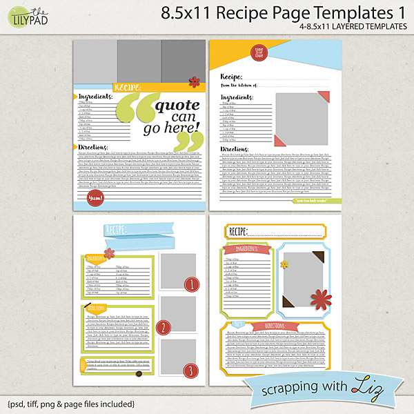 recipe page templates