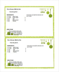 recipe template for word recipe card template for word