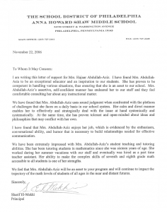 recommendation letter for graduate school shaw