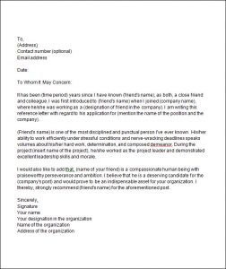 recommendation letter template college recommendation letter from a friend