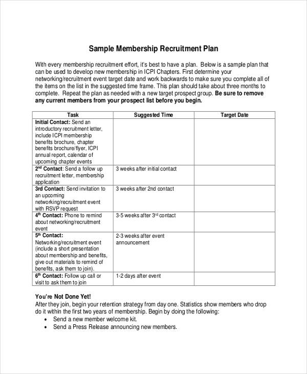 recruitment plan templates