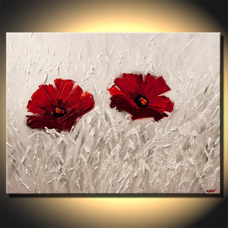 red flower painting
