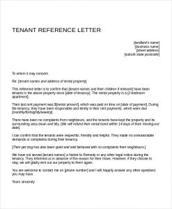reference letter for apartment tenant reference letter for apartment