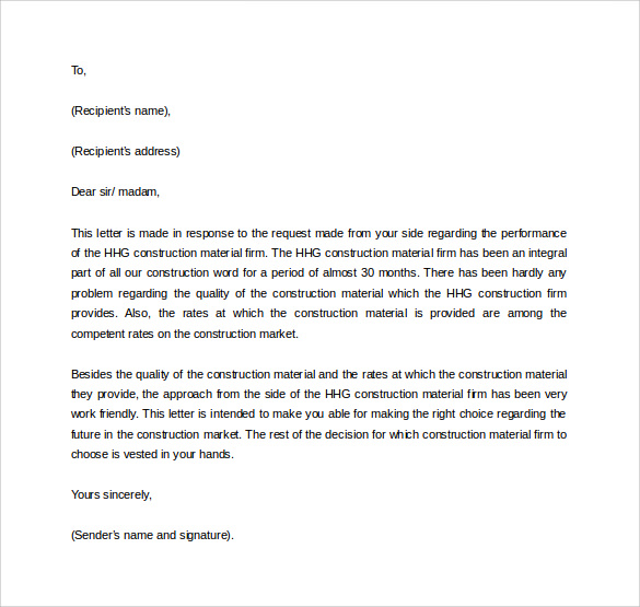 reference letter template