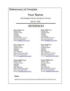 reference list template reference list template