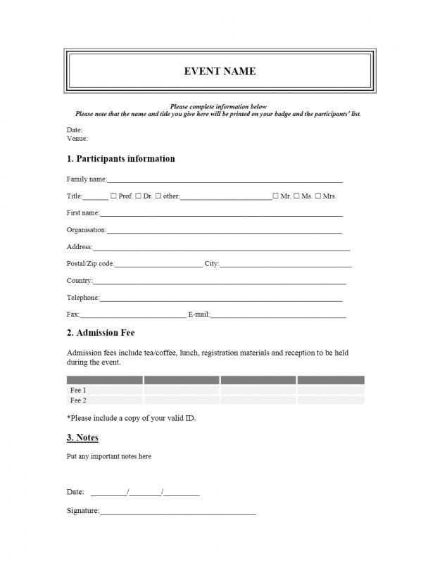 registration form template