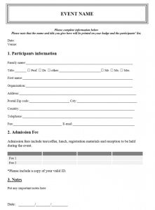 registration form template free event registration form word template x