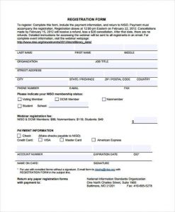 registration form template free printable registration form template