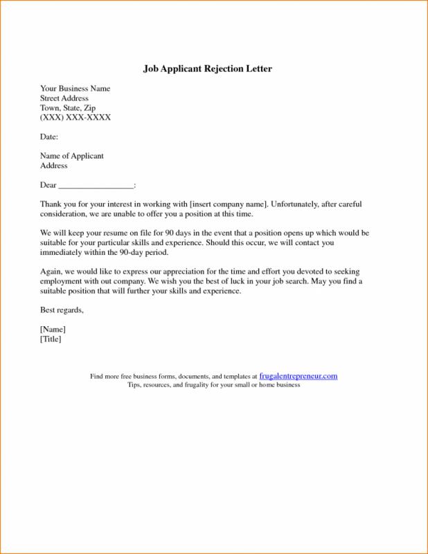 Rejection Letter Template | Template Business