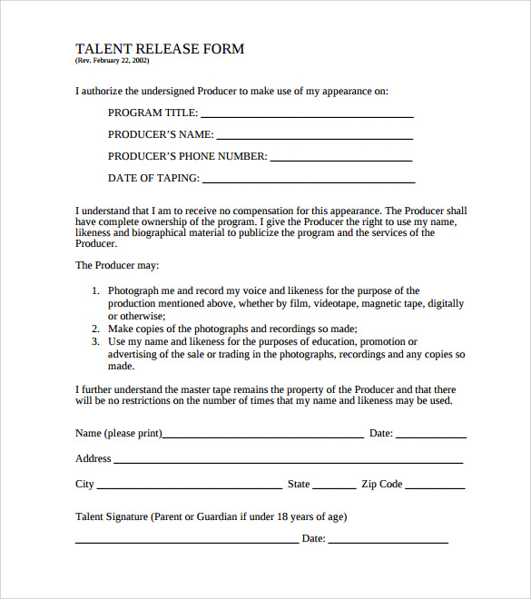 release of liability form pdf