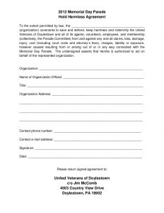 release of liability form pdf hold harmless agreement