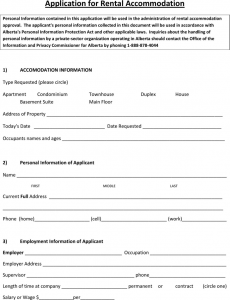 release of liability form template alberta application for rental accommodation form