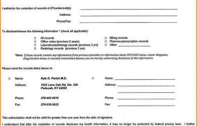 release of medical records form blank medical records release form releaseform