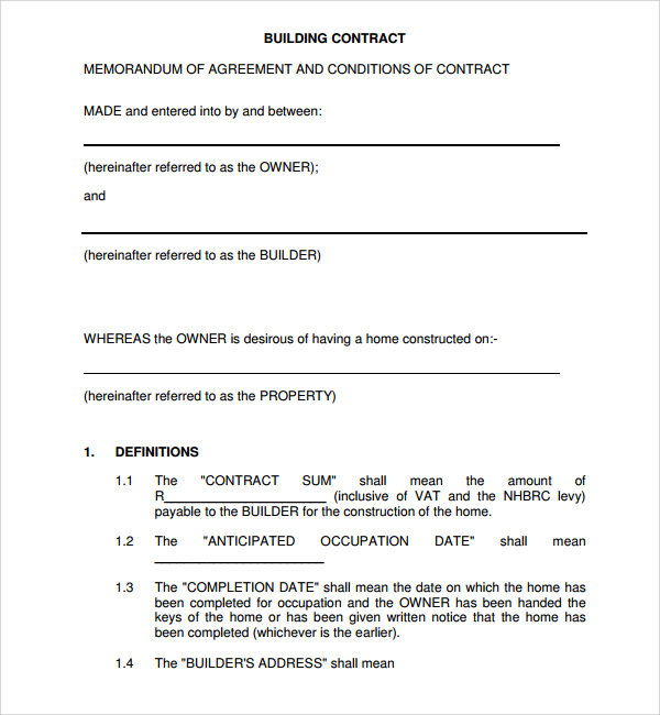 remodeling contract template