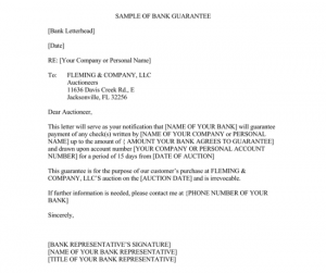 rent contract sample guarantee letter template x