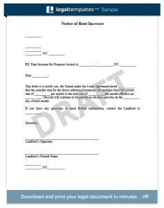 rent increase letter template notice of rent increase