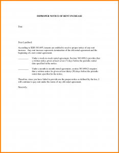 rent increase letter template notice of rent increase letter sample