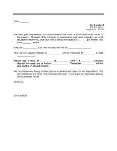 rent increase letter template rent increase letter template