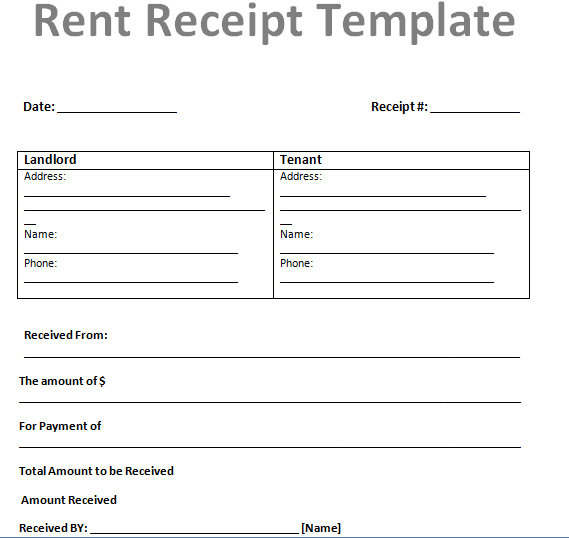 rent receipt format