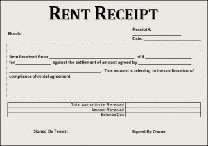 rent receipt sample rent receipt example
