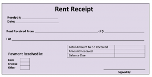 rent receipt sample rent receipt template