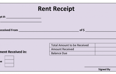 rent receipt sample rent receipt template