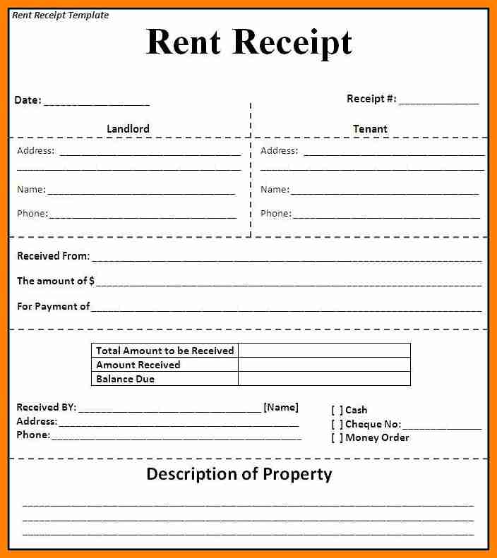 rent receipt template word