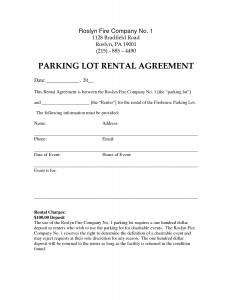 rent to own agreement template parking lot agreement template