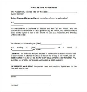 rental agreement doc room rental agreement doc