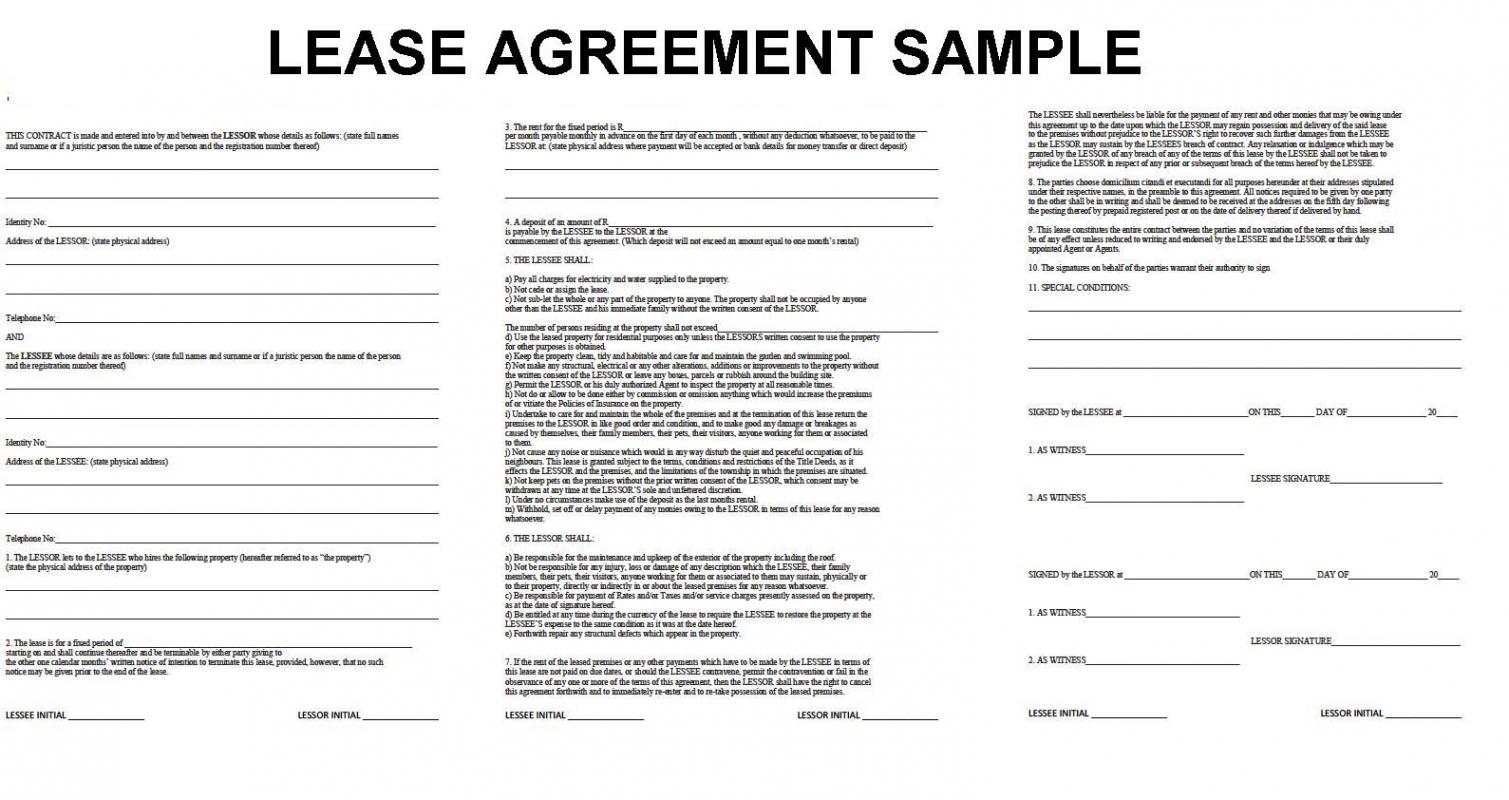 rental agreement format