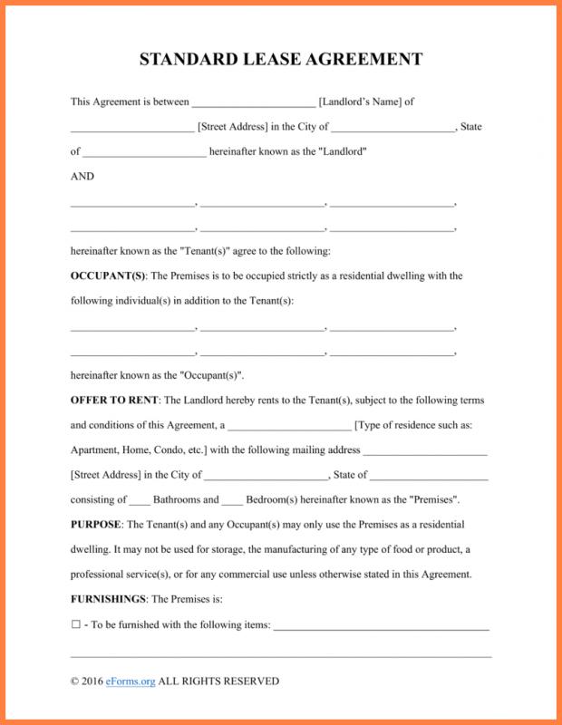 rental agreement letter