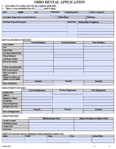 rental application form doc ohio rental application template x