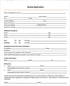 rental application form free free rental application form