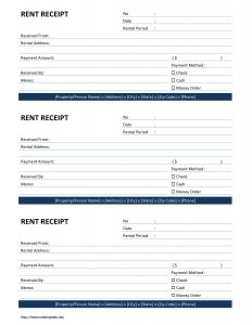 rental receipt format rent receipt