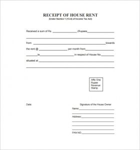 rental receipt format rent receipt format download